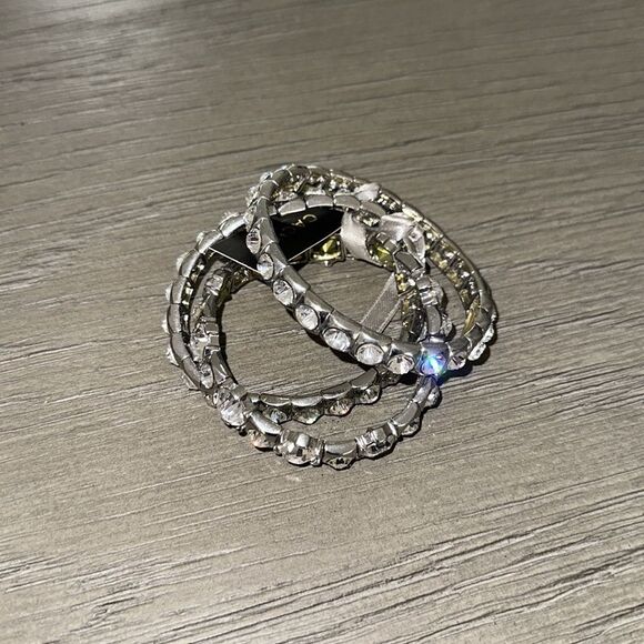 Silver rhinestones bracelet set - Picture 4 of 9